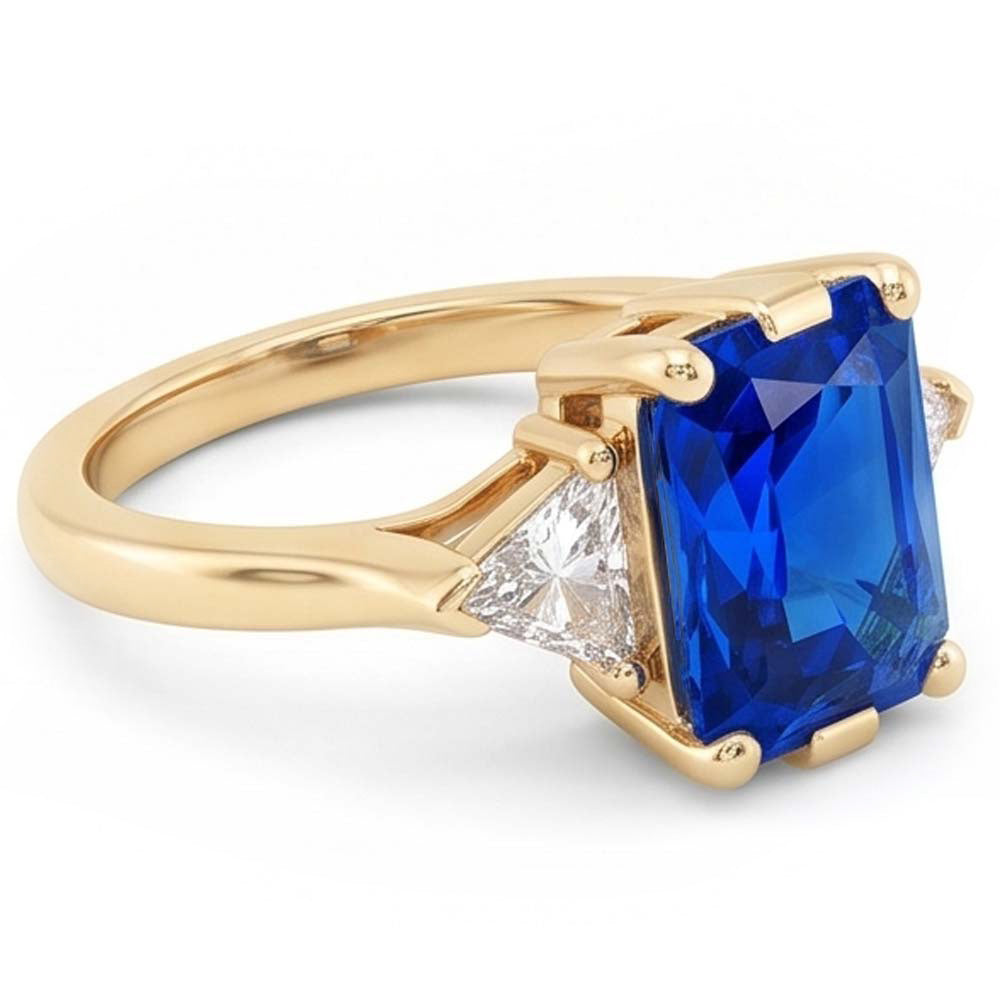 Natural Sapphire Ring 3ct - Yellow Gold 14K