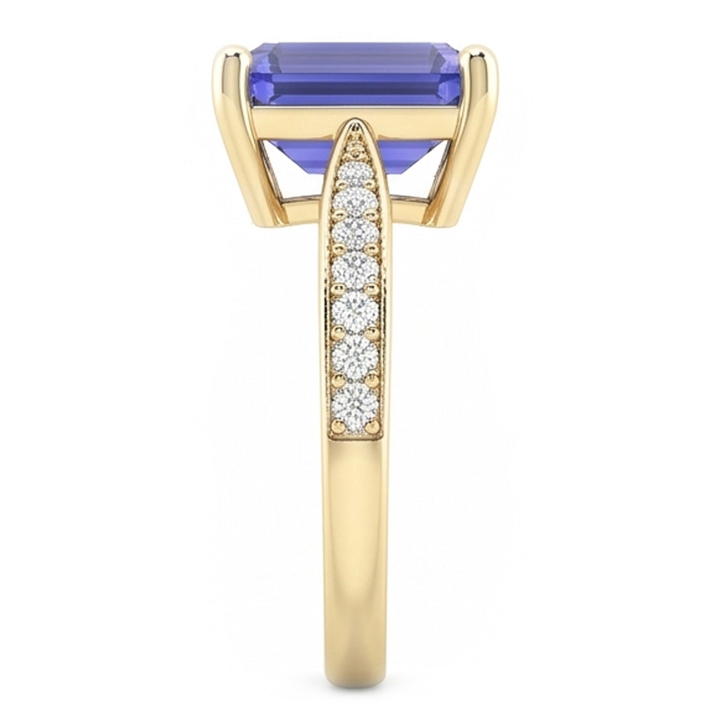 Natural Sapphire Ring 3ct - Yellow Gold 14K