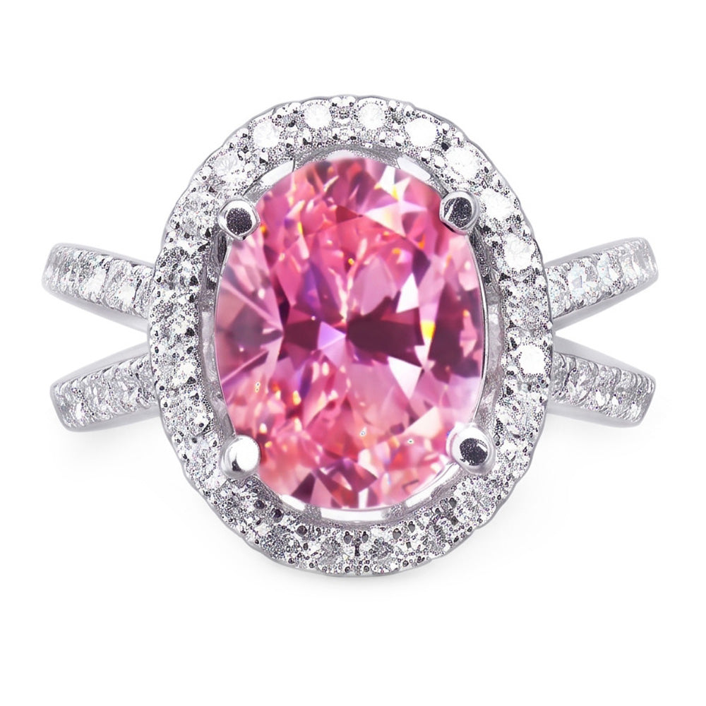 Natural Sapphire Ring 4.25ct - White Gold 14K