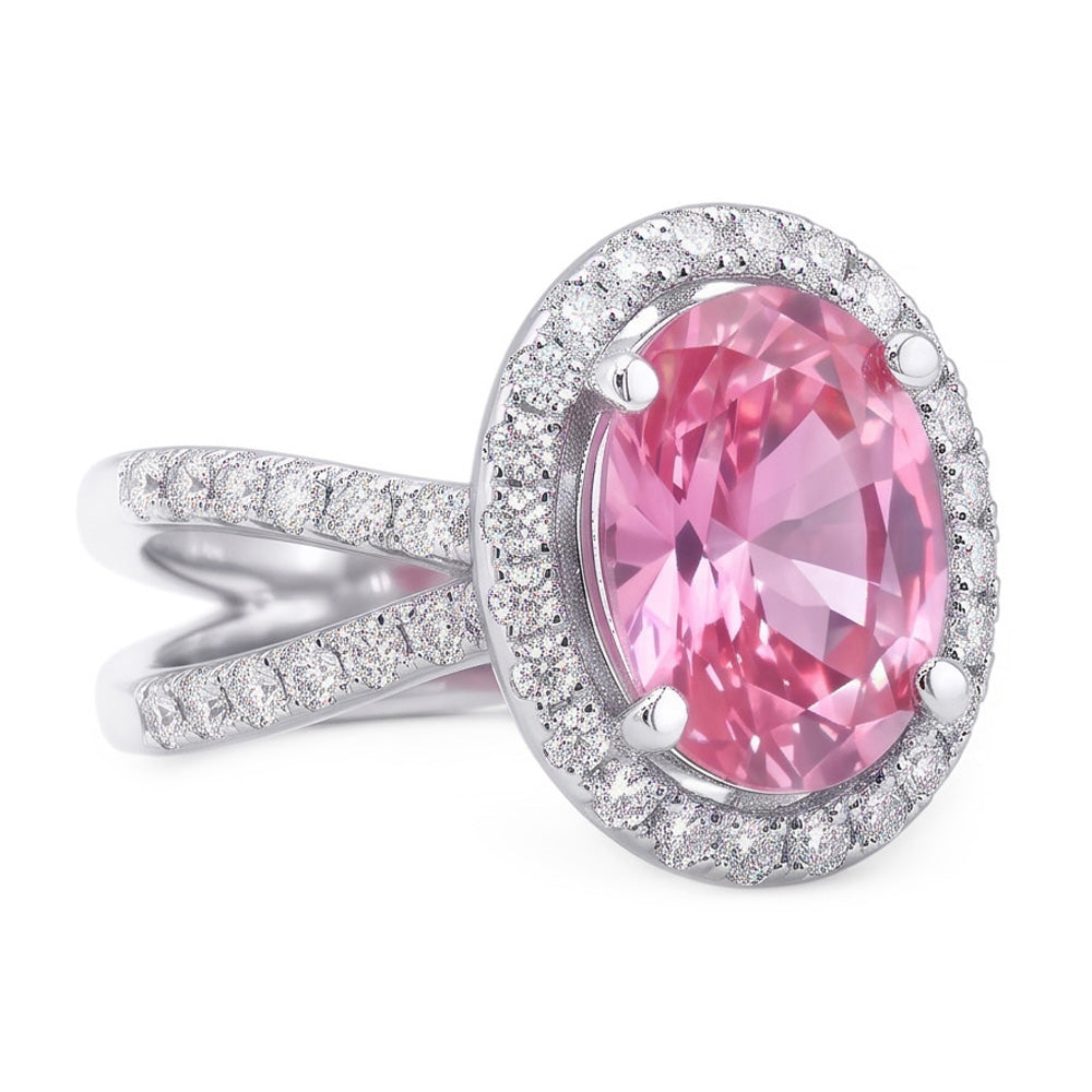 Natural Sapphire Ring 4.25ct - White Gold 14K