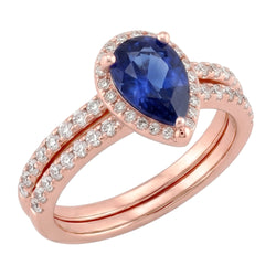 Natural Sapphire Ring 4.50ct - Rose Gold 14K