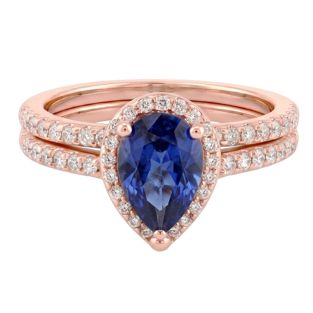 Natural Sapphire Ring 4.50ct - Rose Gold 14K