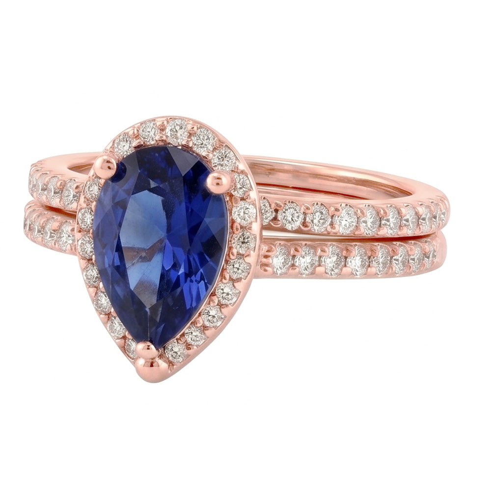 Natural Sapphire Ring 4.50ct - Rose Gold 14K