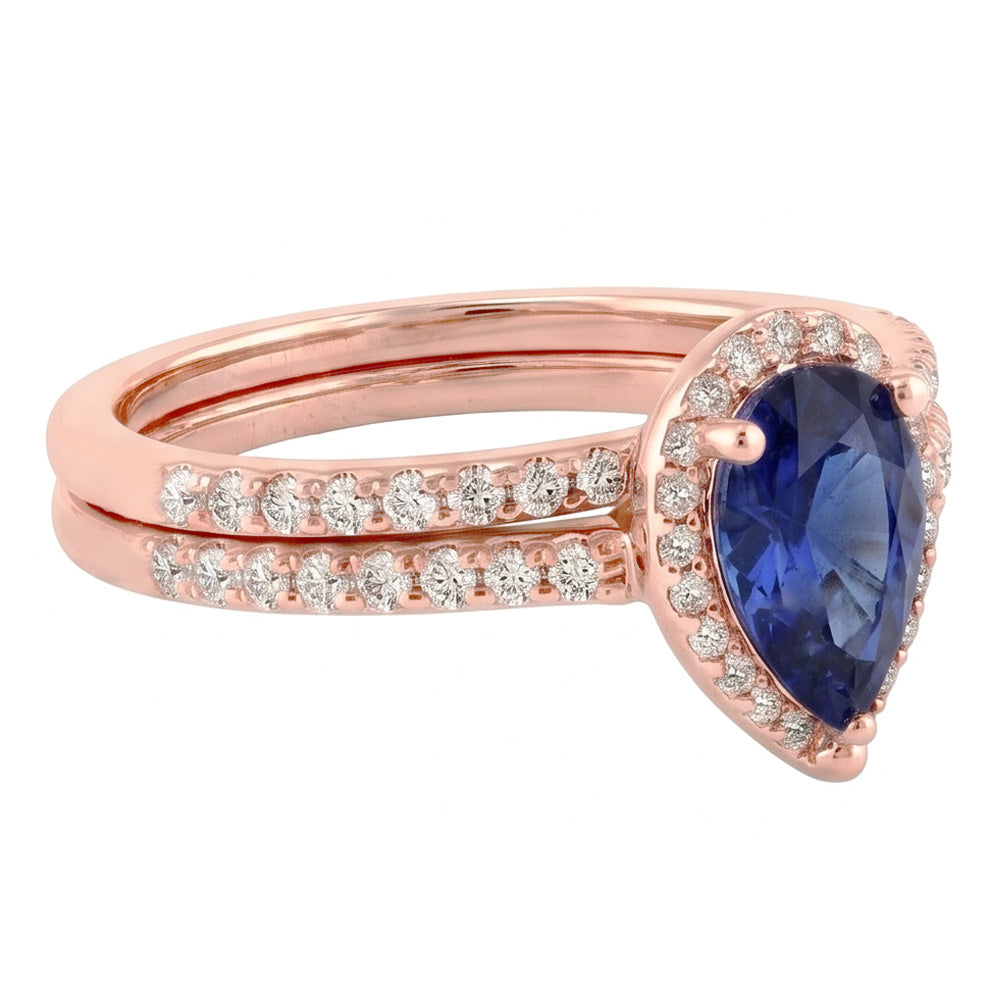 Natural Sapphire Ring 4.50ct - Rose Gold 14K