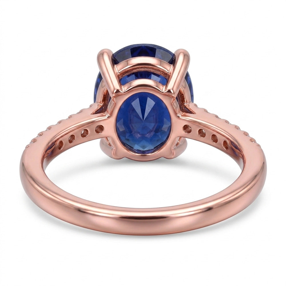 Natural Sapphire Ring 4.50ct - Rose Gold 14K