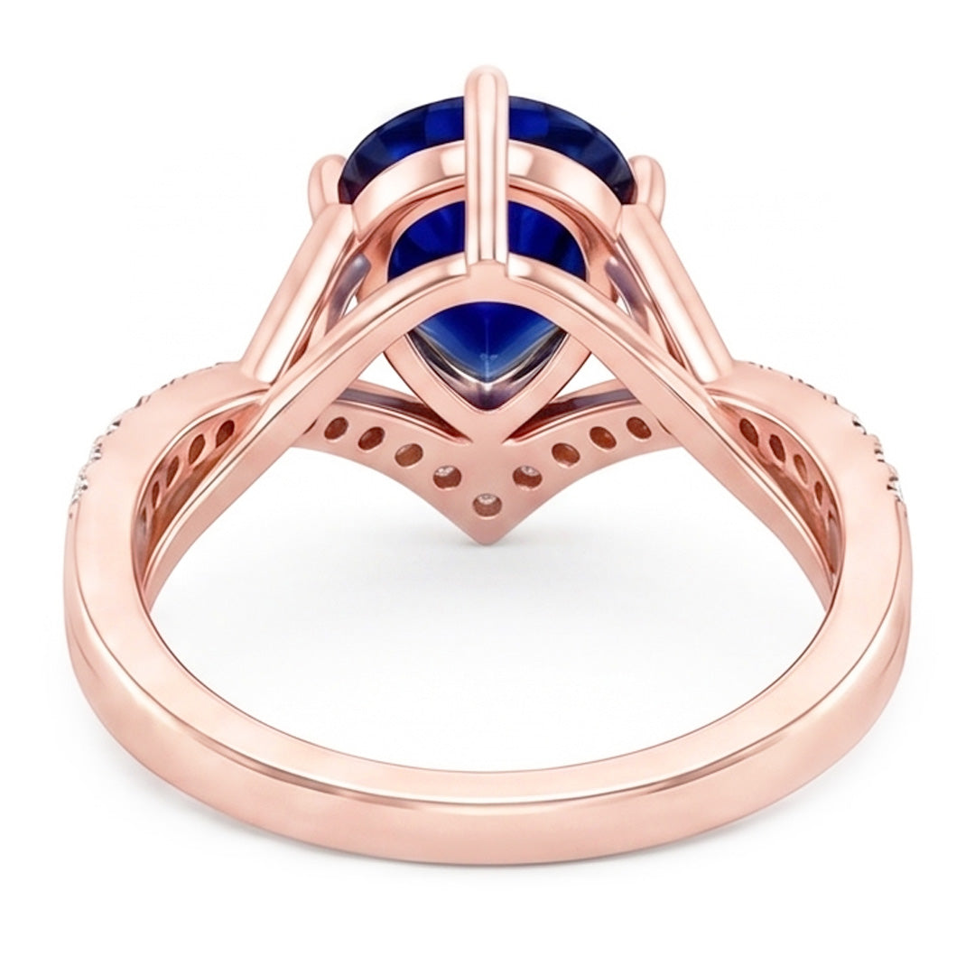 Natural Sapphire Ring 4.50ct - Rose Gold 14K
