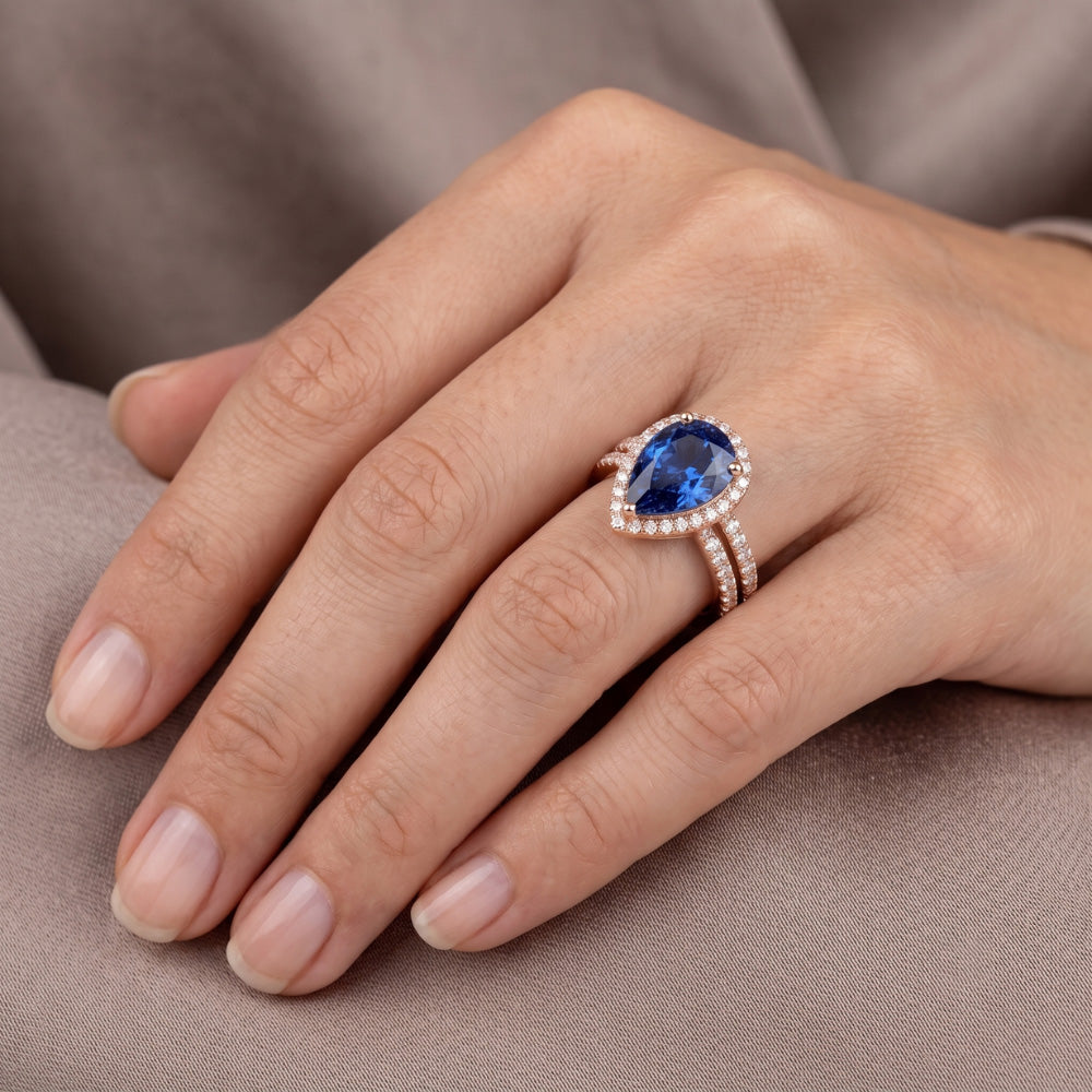 Natural Sapphire Ring 4.50ct - Rose Gold 14K