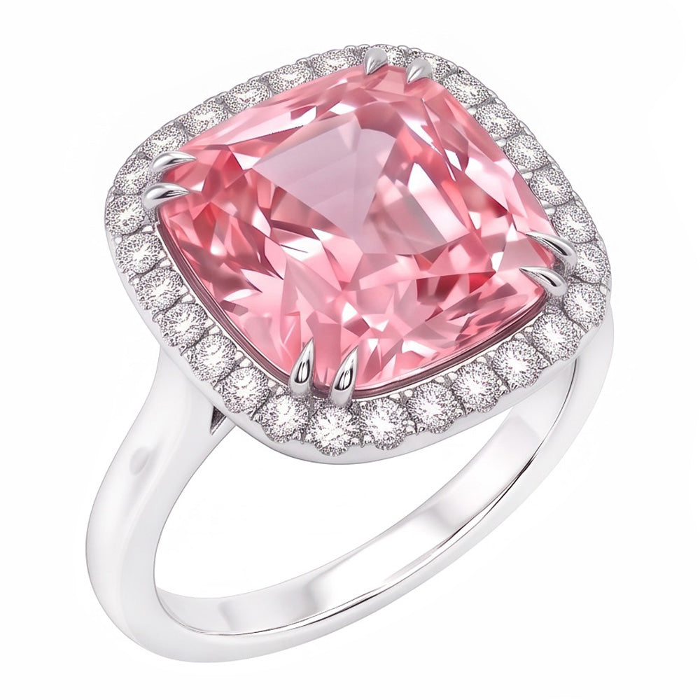 Natural Sapphire Ring 4.50ct - White Gold 14K