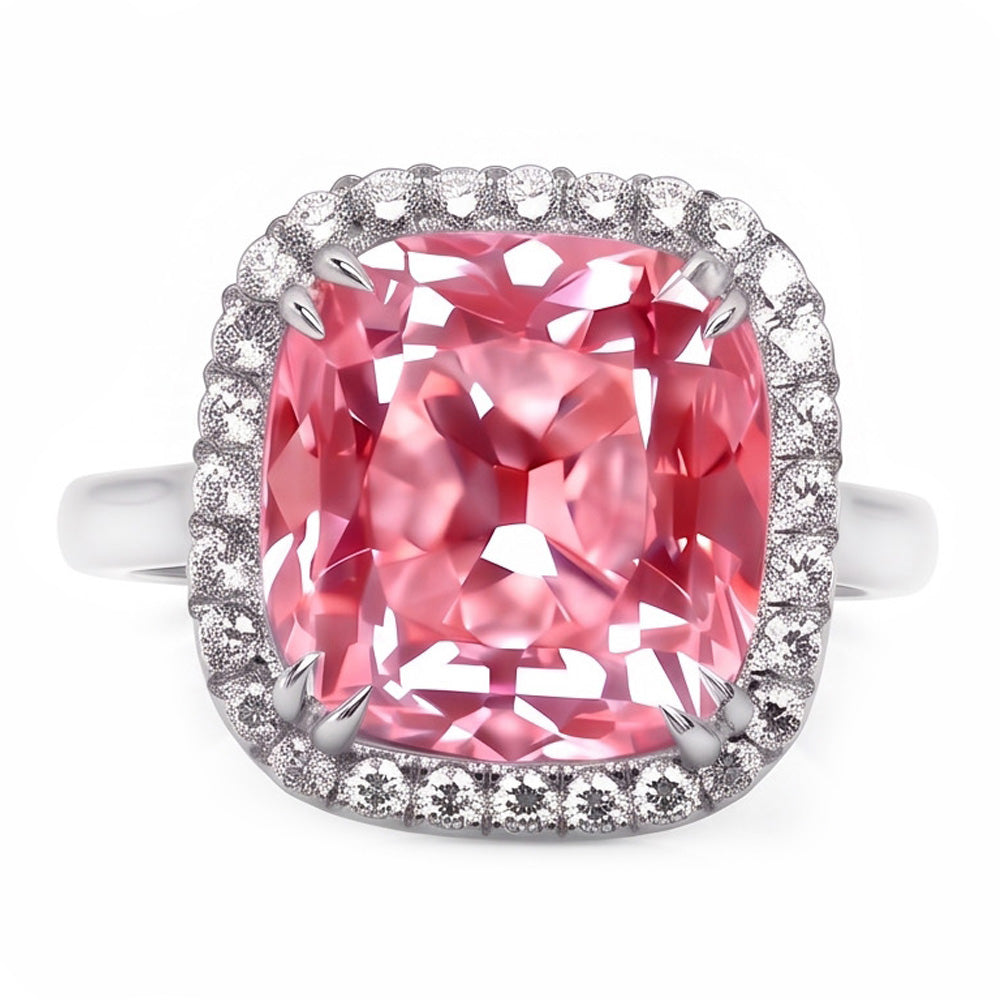 Natural Sapphire Ring 4.50ct - White Gold 14K