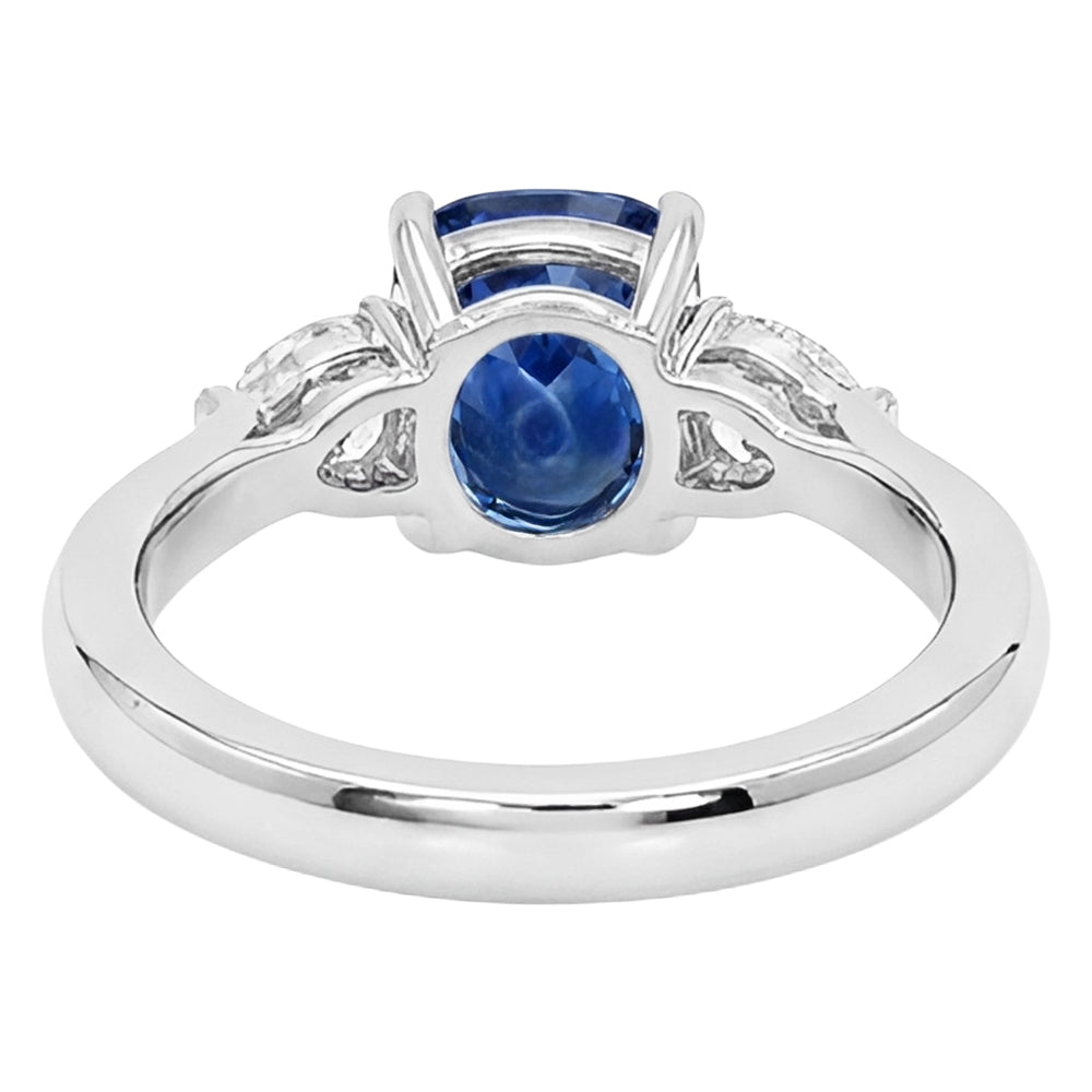 Natural Sapphire Ring 4.50ct - White Gold 14K