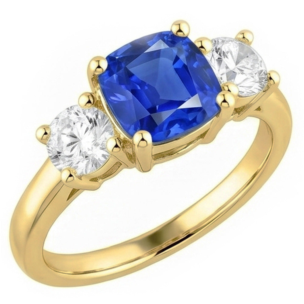 Natural Sapphire Ring 4.50ct - Yellow Gold 14K