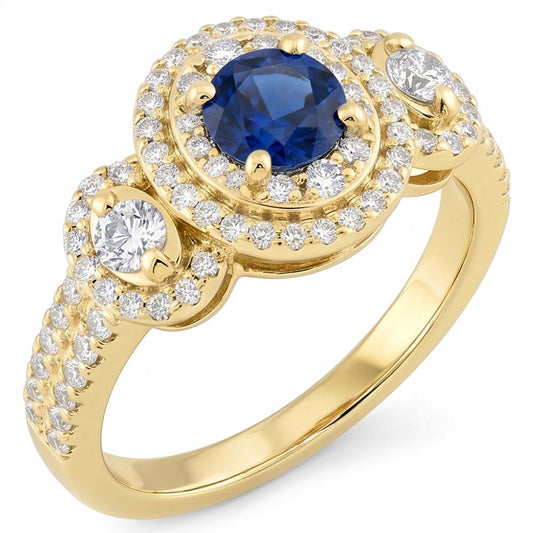Natural Sapphire Ring 4.50ct - Yellow Gold 14K
