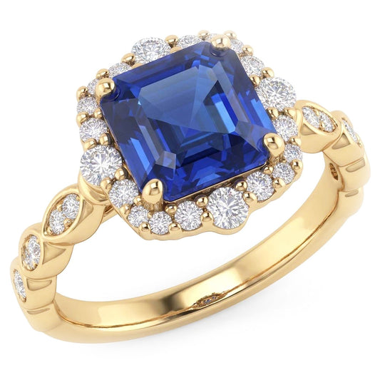 Natural Sapphire Ring 4.50ct - Yellow Gold 14K