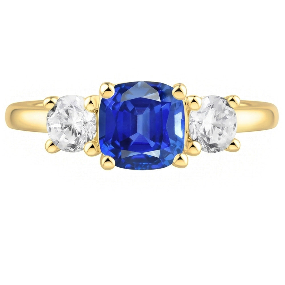 Natural Sapphire Ring 4.50ct - Yellow Gold 14K