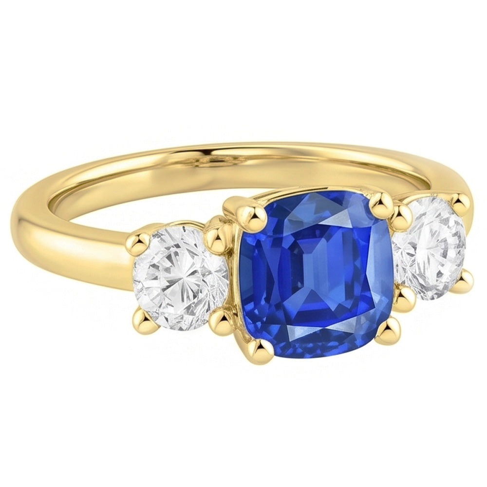 Natural Sapphire Ring 4.50ct - Yellow Gold 14K