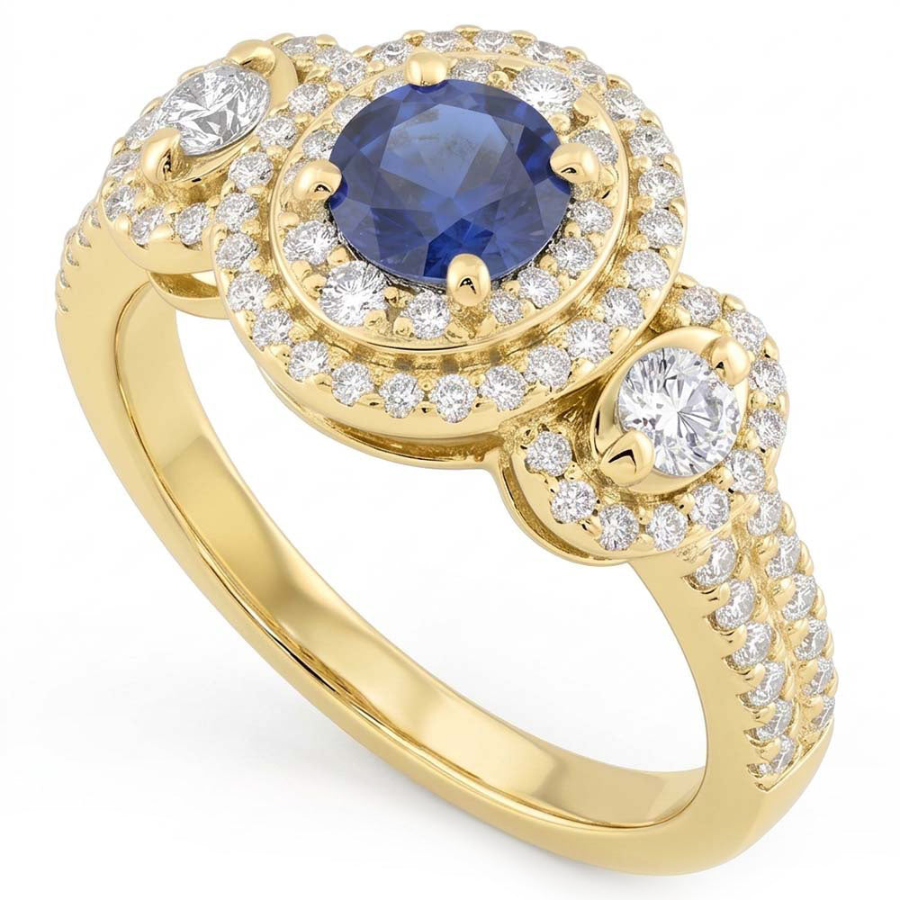 Natural Sapphire Ring 4.50ct - Yellow Gold 14K