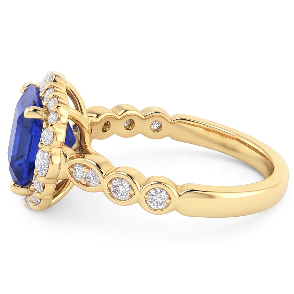 Natural Sapphire Ring 4.50ct - Yellow Gold 14K
