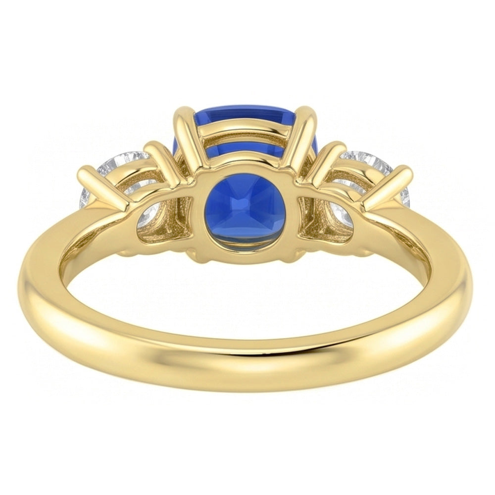 Natural Sapphire Ring 4.50ct - Yellow Gold 14K