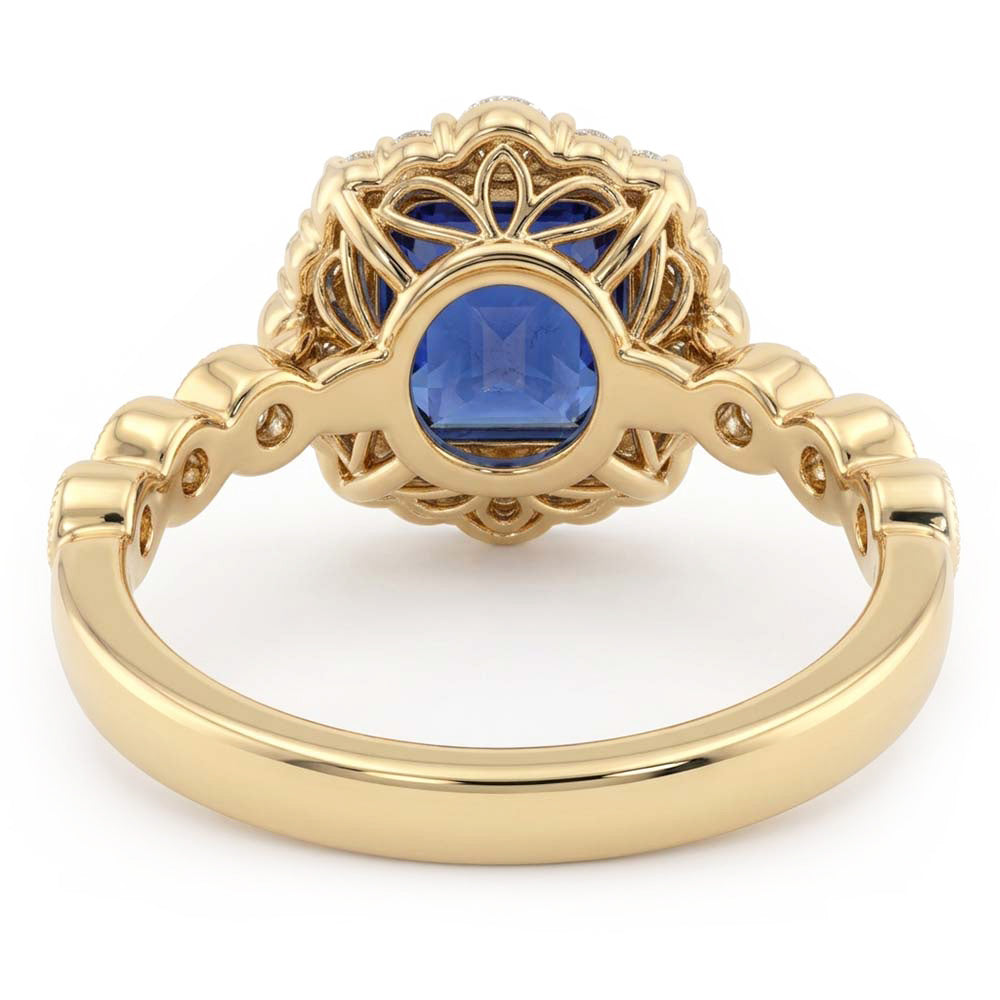 Natural Sapphire Ring 4.50ct - Yellow Gold 14K