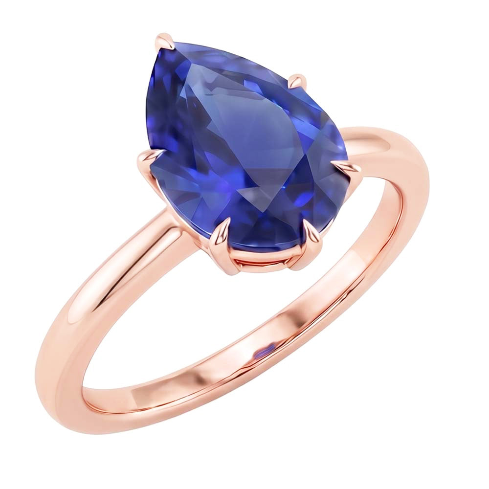 Natural Sapphire Ring 4ct - Rose Gold 14K