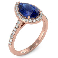 Natural Sapphire Ring 4ct - Rose Gold 14K