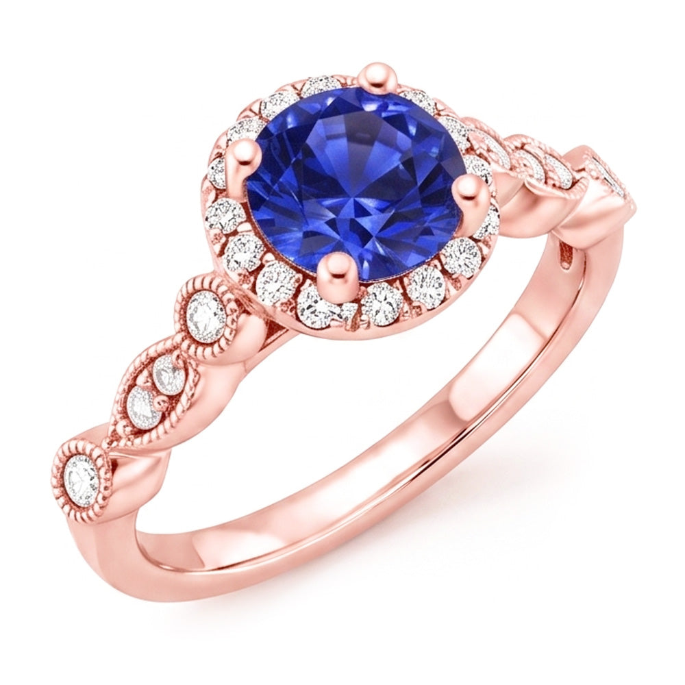 Natural Sapphire Ring 4ct - Rose Gold 14K