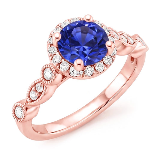 Natural Sapphire Ring 4ct - Rose Gold 14K