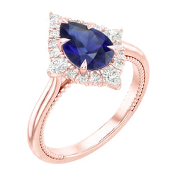 Natural Sapphire Ring 4ct - Rose Gold 14K