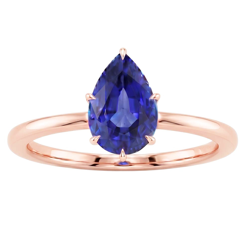 Natural Sapphire Ring 4ct - Rose Gold 14K