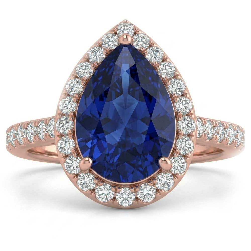 Natural Sapphire Ring 4ct - Rose Gold 14K