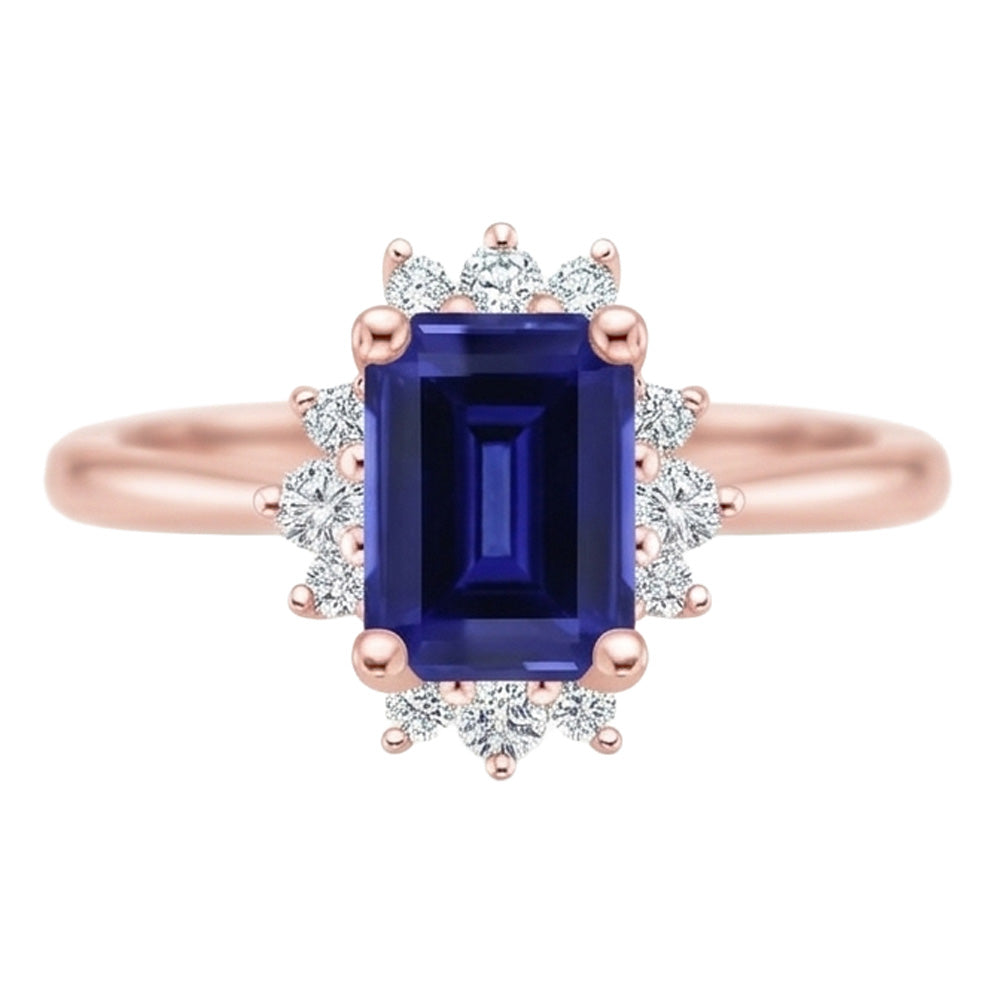 Natural Sapphire Ring 4ct - Rose Gold 14K