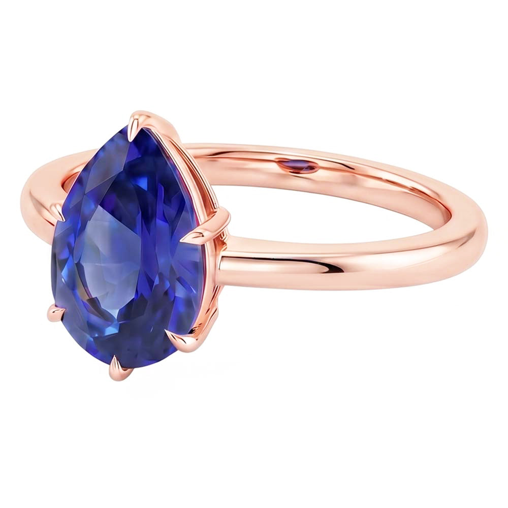Natural Sapphire Ring 4ct - Rose Gold 14K