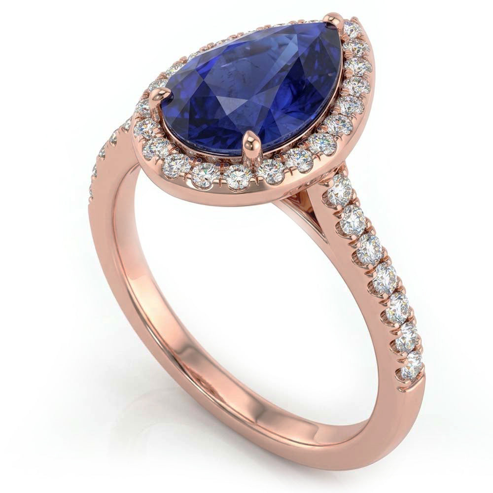 Natural Sapphire Ring 4ct - Rose Gold 14K