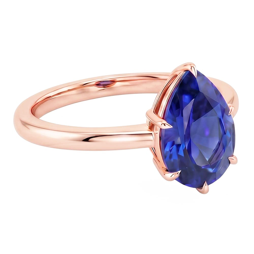 Natural Sapphire Ring 4ct - Rose Gold 14K
