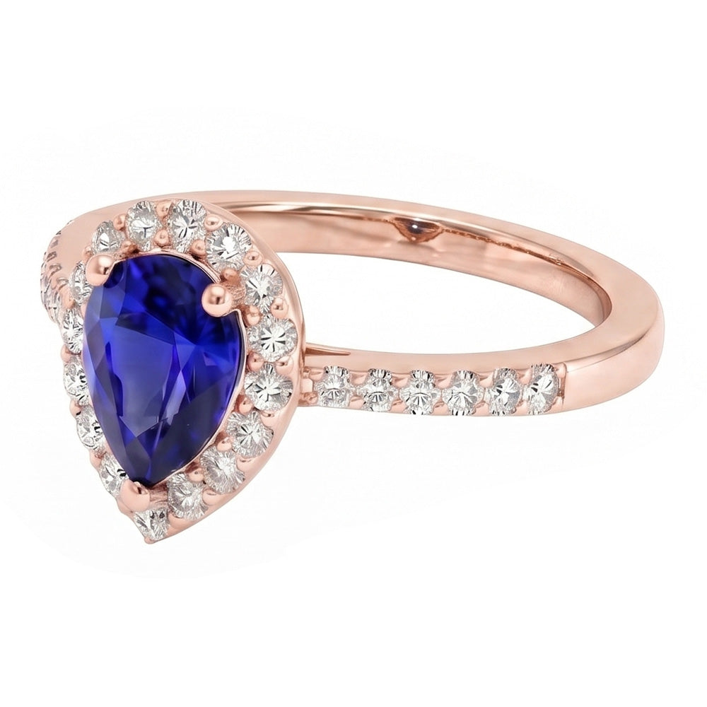 Natural Sapphire Ring 4ct - Rose Gold 14K