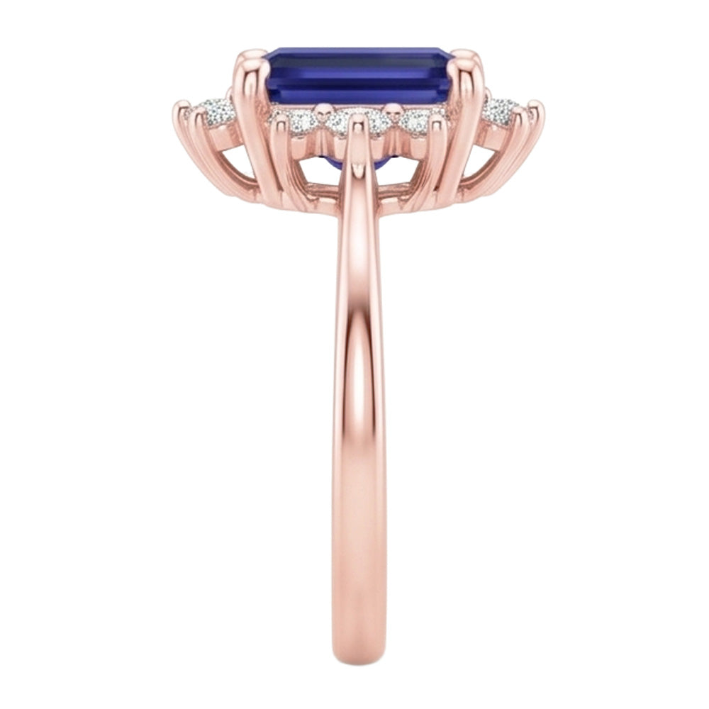 Natural Sapphire Ring 4ct - Rose Gold 14K