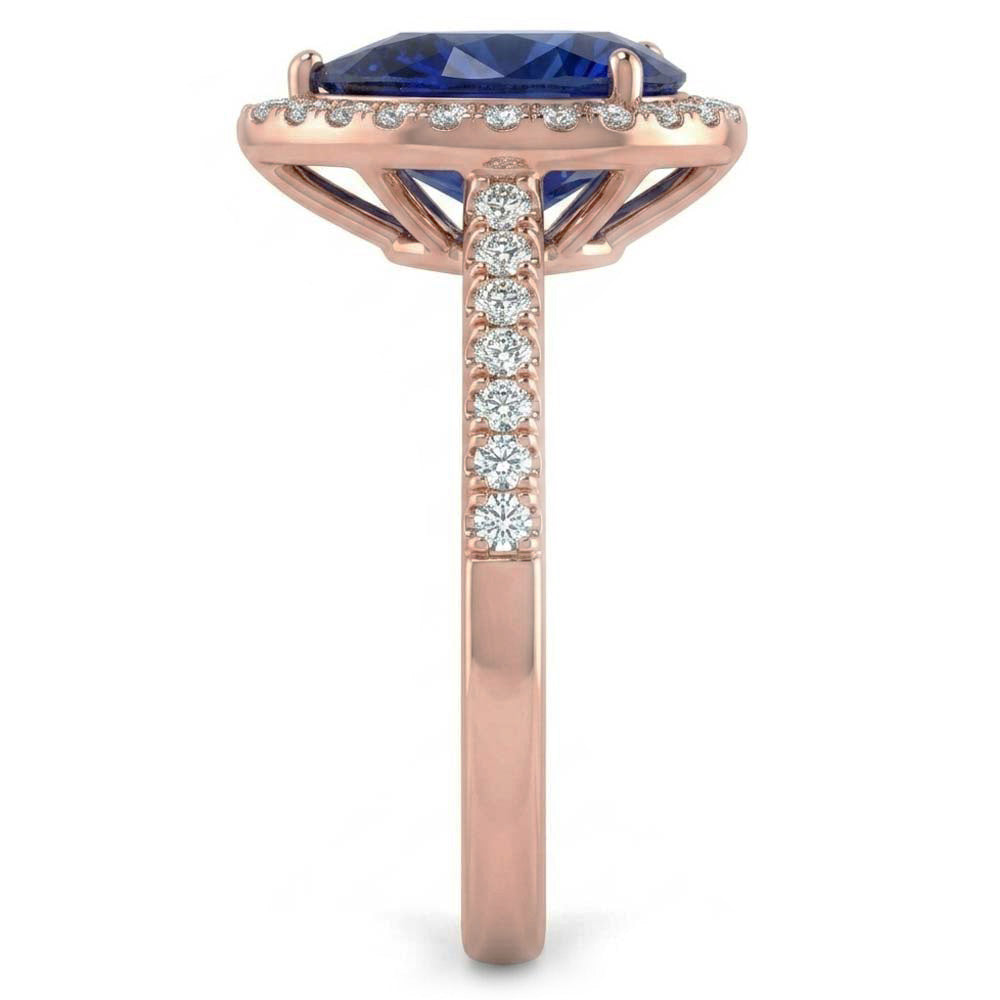 Natural Sapphire Ring 4ct - Rose Gold 14K