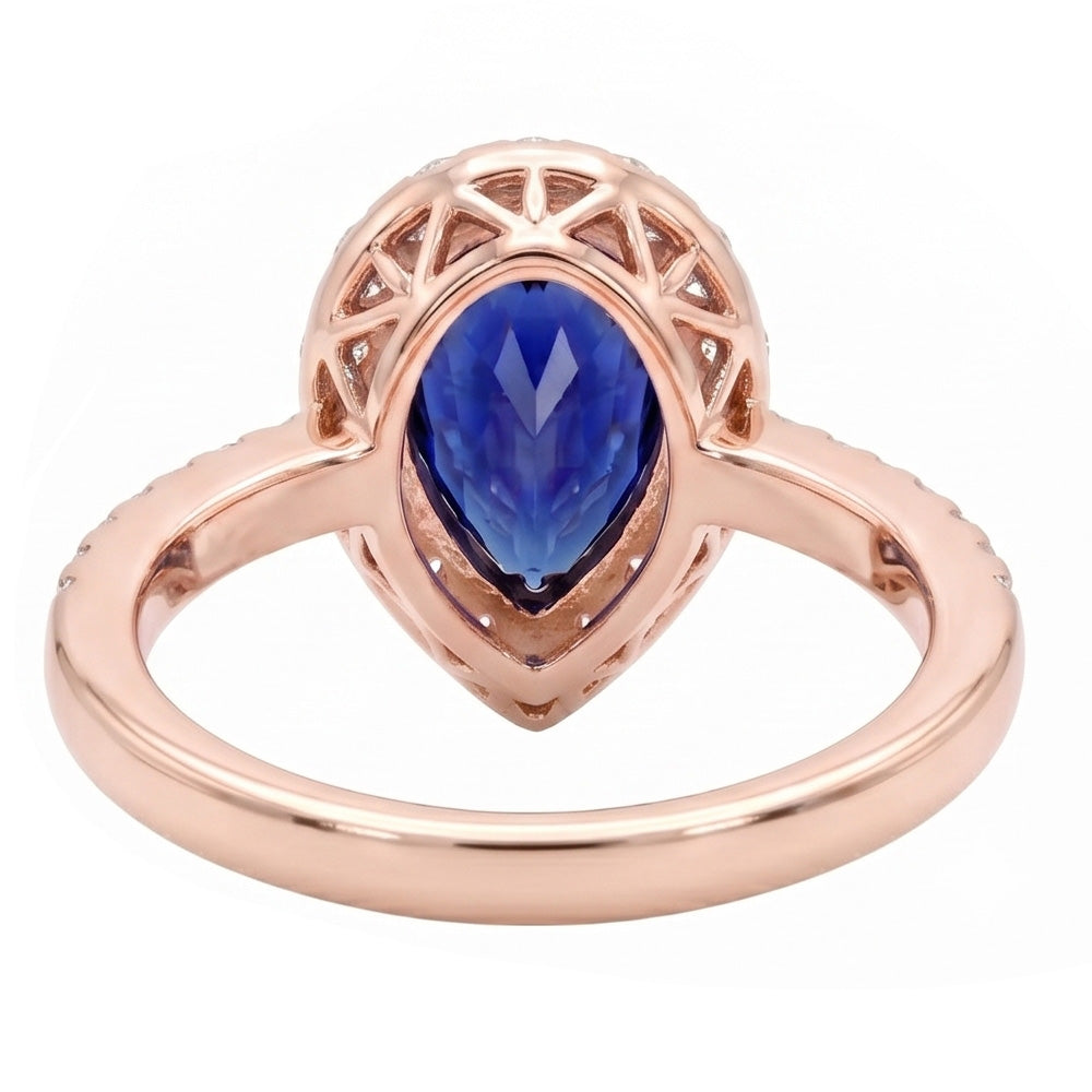 Natural Sapphire Ring 4ct - Rose Gold 14K