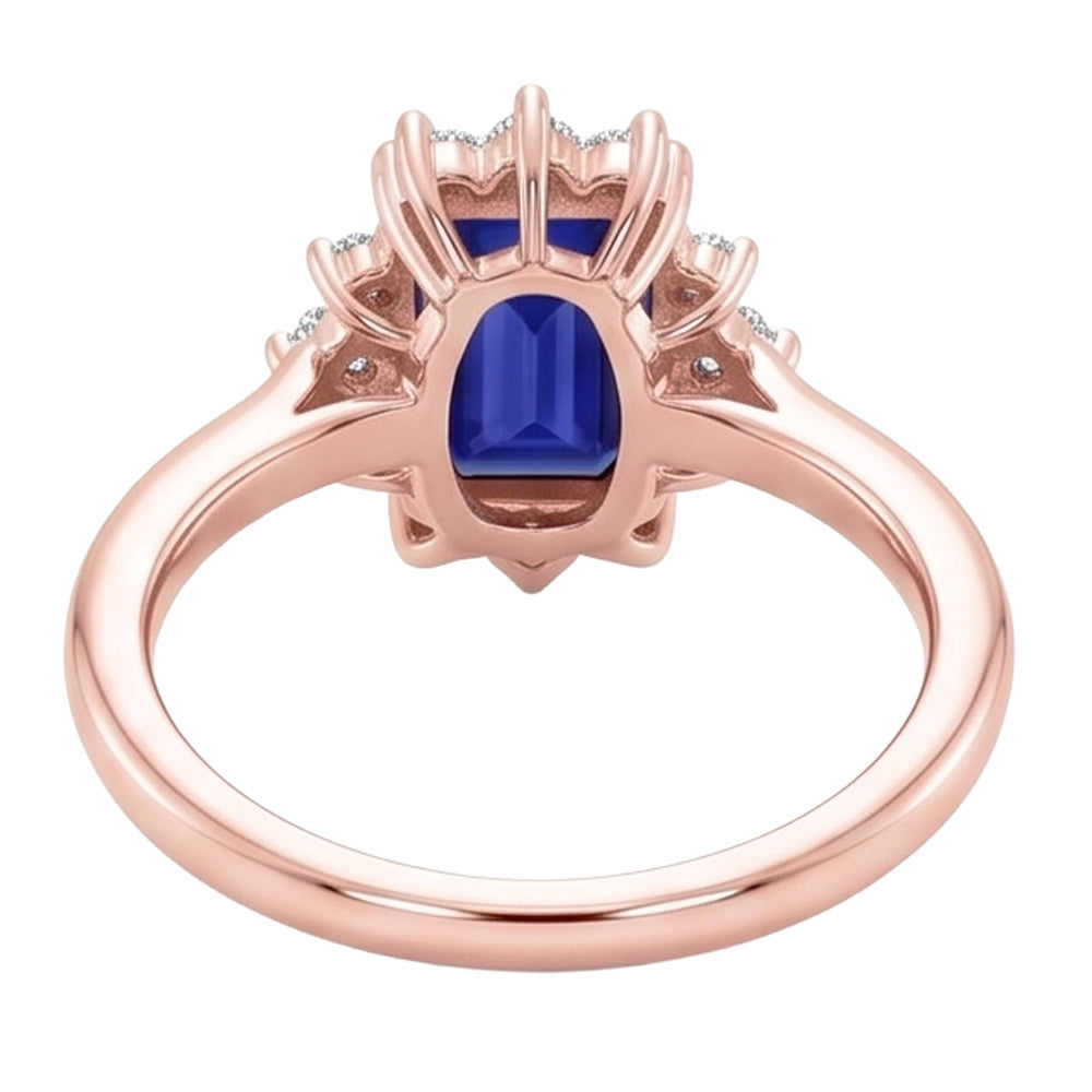 Natural Sapphire Ring 4ct - Rose Gold 14K