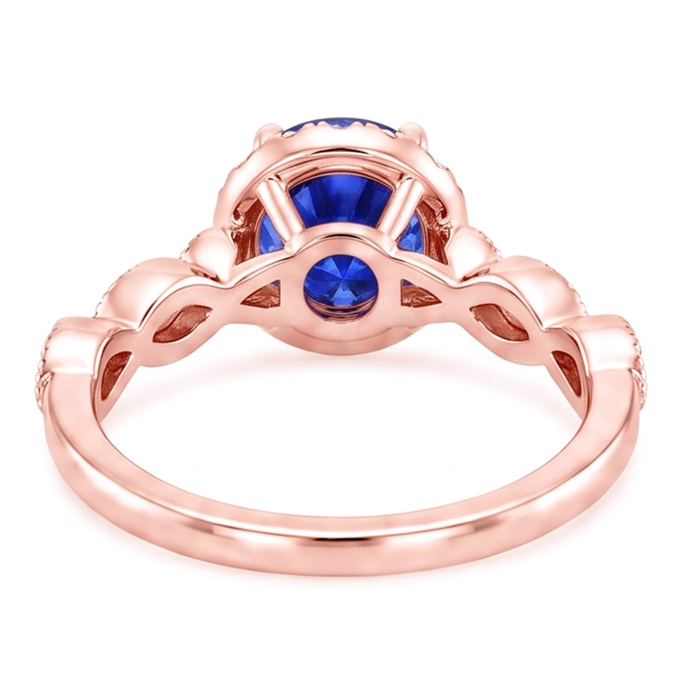 Natural Sapphire Ring 4ct - Rose Gold 14K