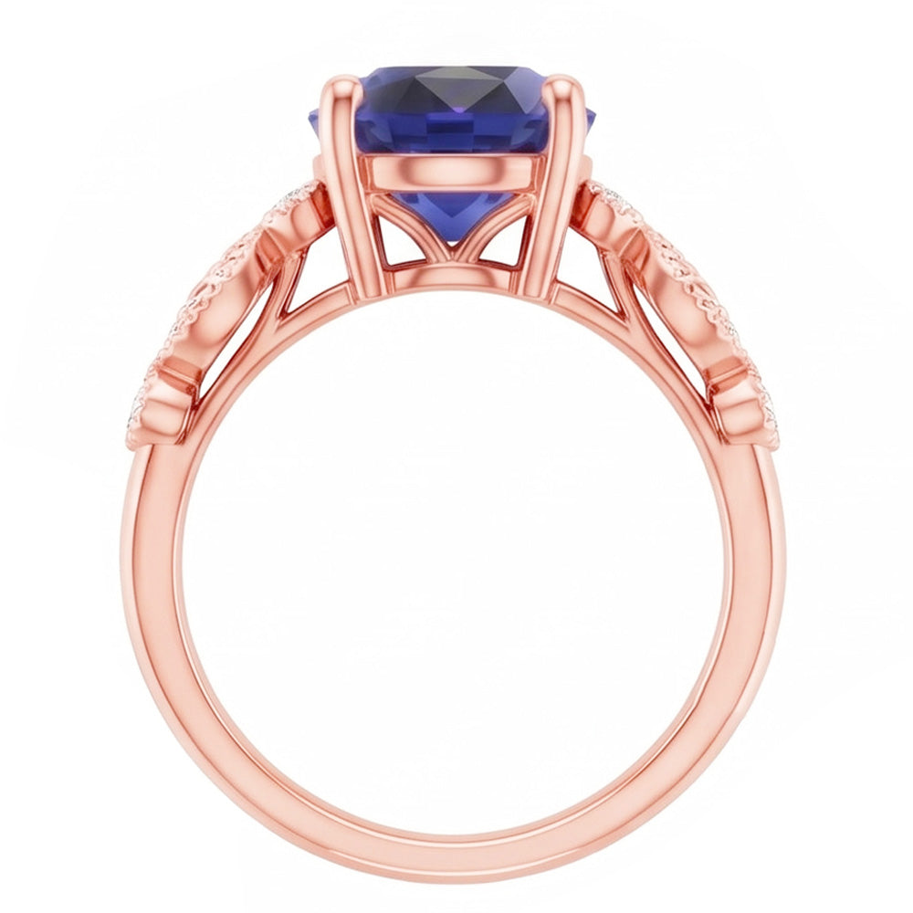 Natural Sapphire Ring 4ct - Rose Gold 14K
