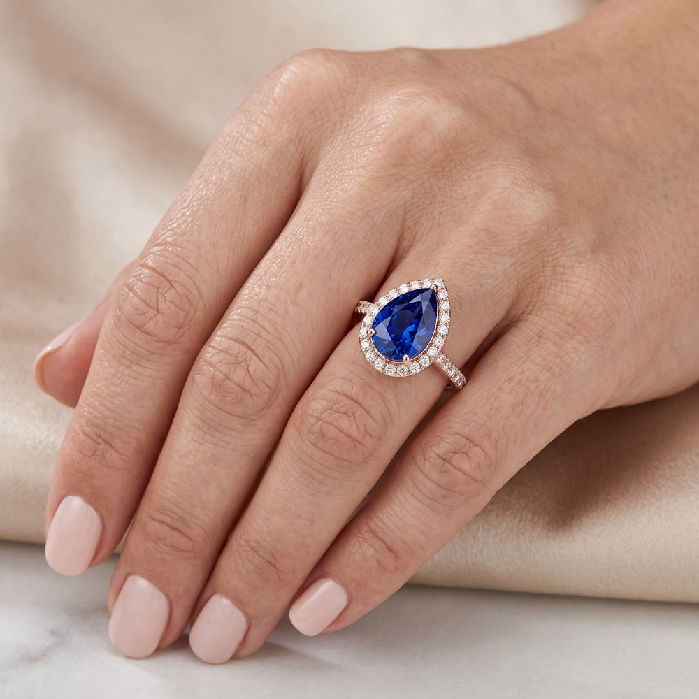 Natural Sapphire Ring 4ct - Rose Gold 14K