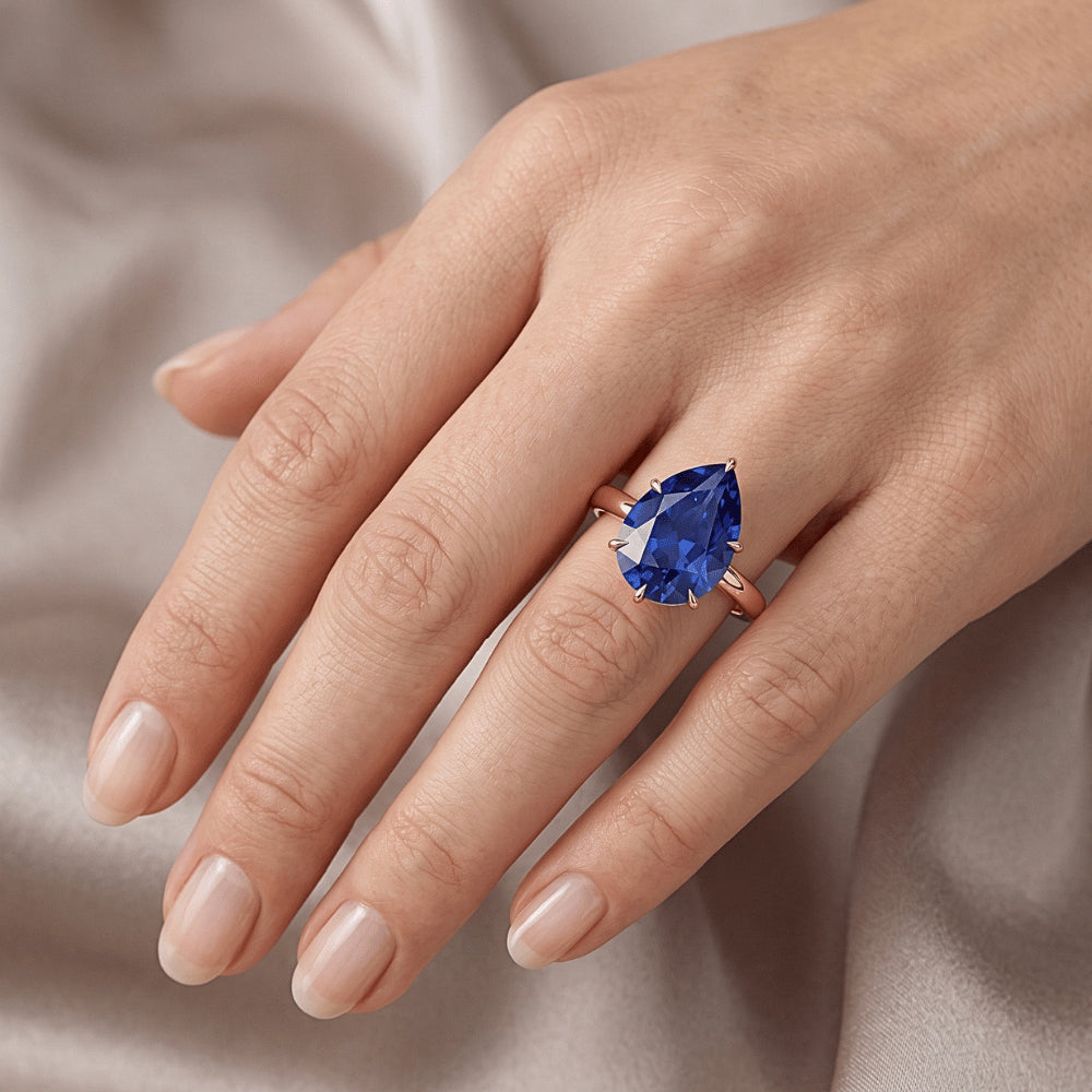 Natural Sapphire Ring 4ct - Rose Gold 14K