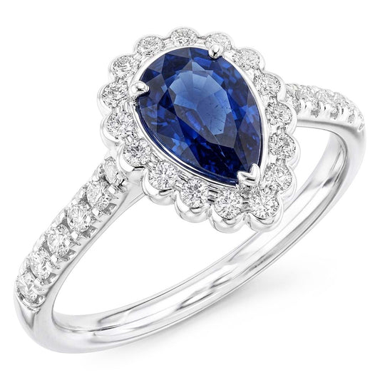 Natural Sapphire Ring 4ct - White Gold 14K