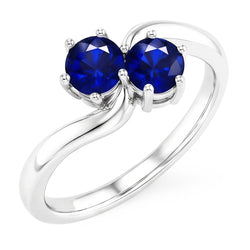 Natural Sapphire Ring 4ct - White Gold 14K