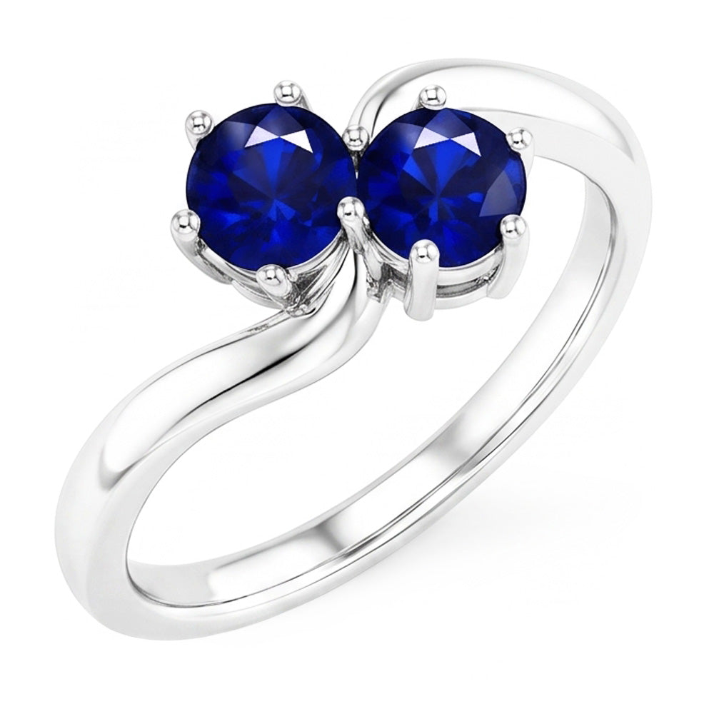 Natural Sapphire Ring 4ct - White Gold 14K