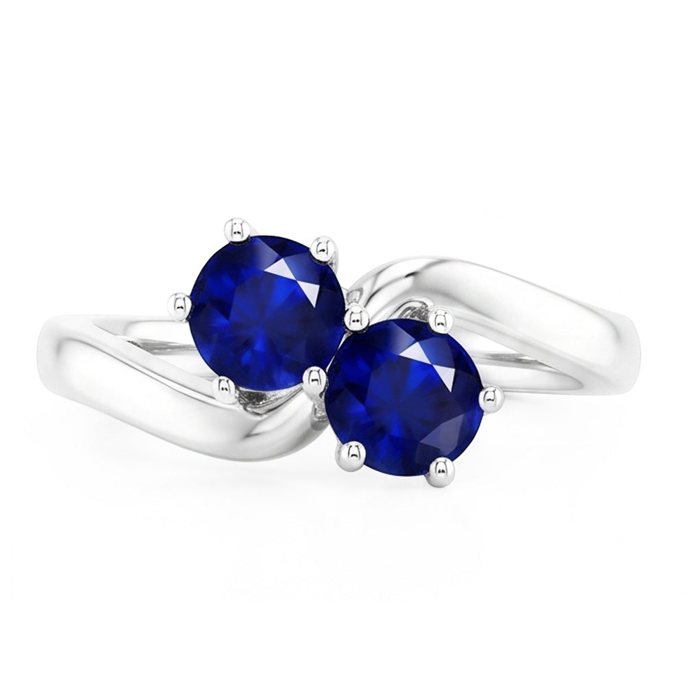 Natural Sapphire Ring 4ct - White Gold 14K