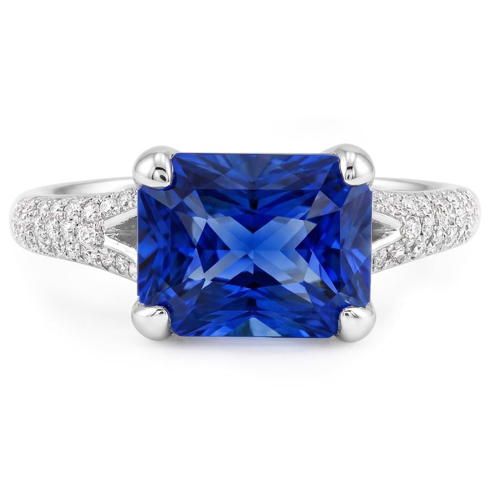 Natural Sapphire Ring 4ct - White Gold 14K
