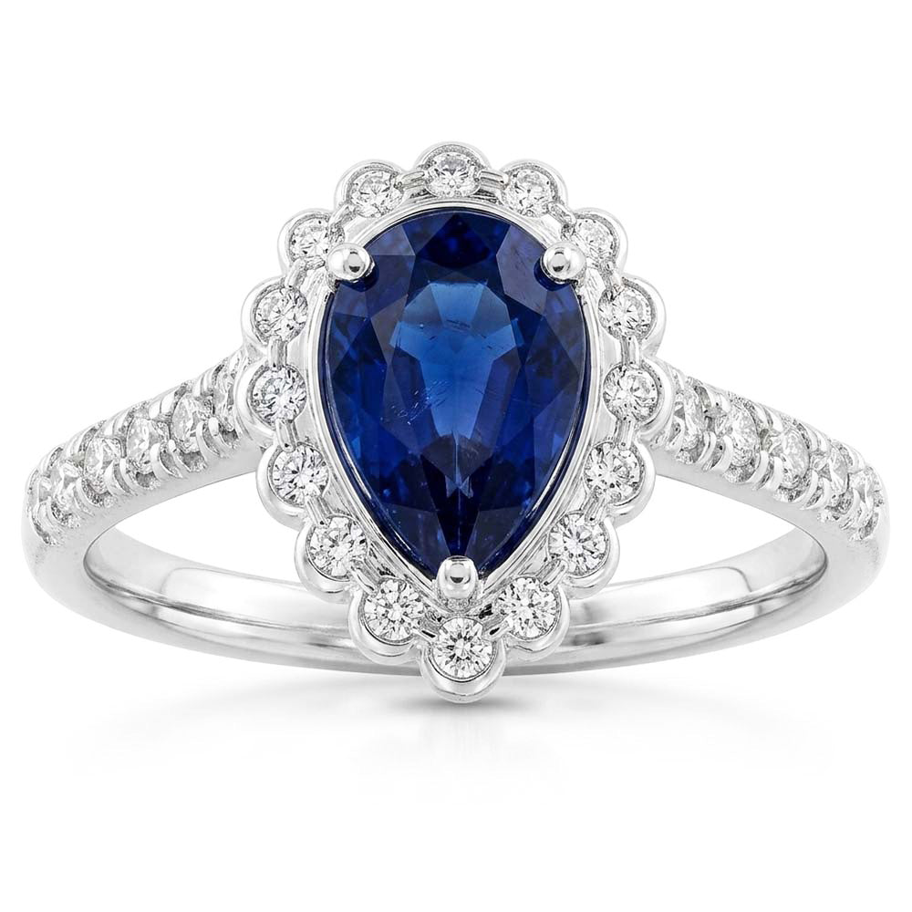 Natural Sapphire Ring 4ct - White Gold 14K