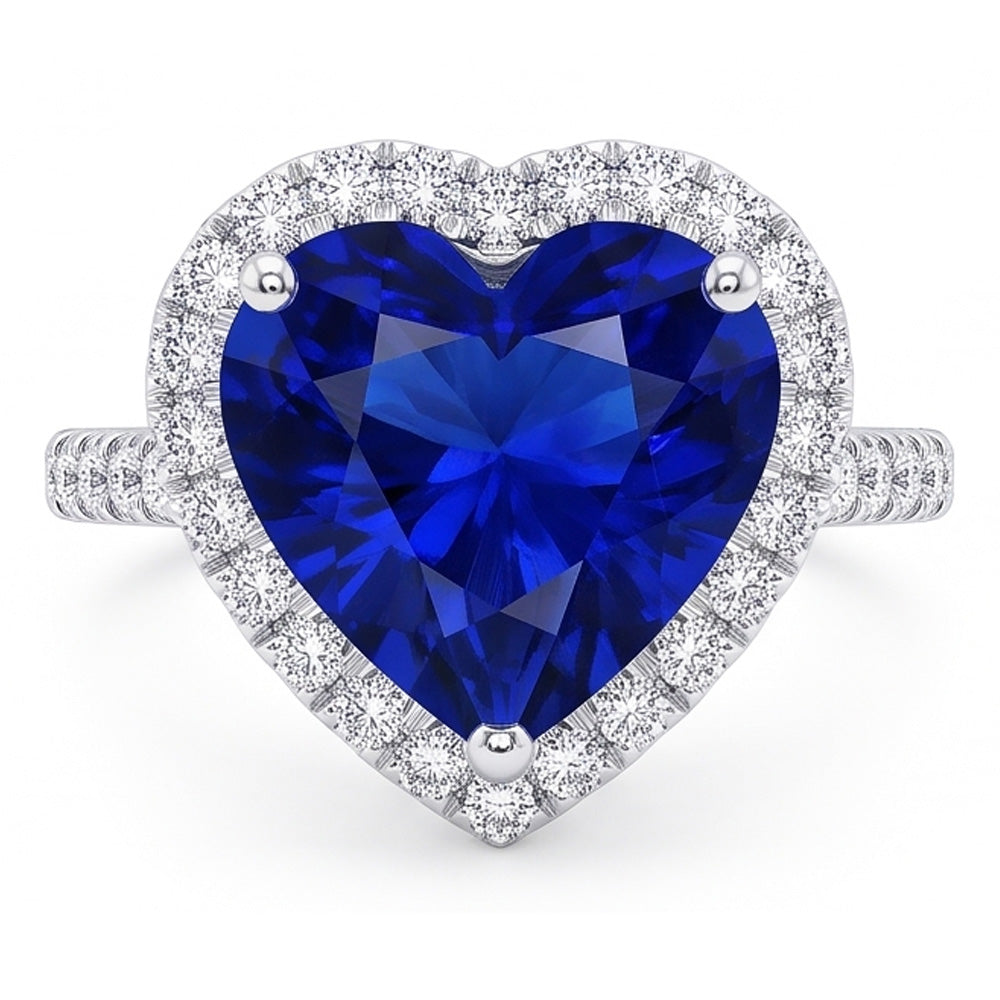 Natural Sapphire Ring 4ct - White Gold 14K
